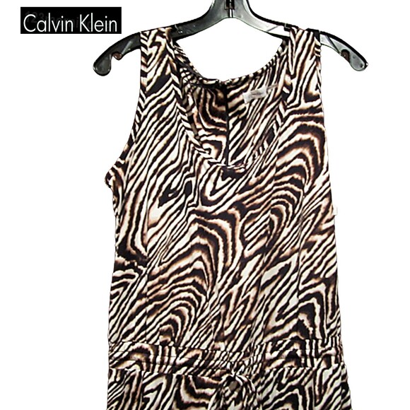 Calvin Klein NEW Black Combo Drawstring Sleeveles Jumpsuit - Picture 2 of 10